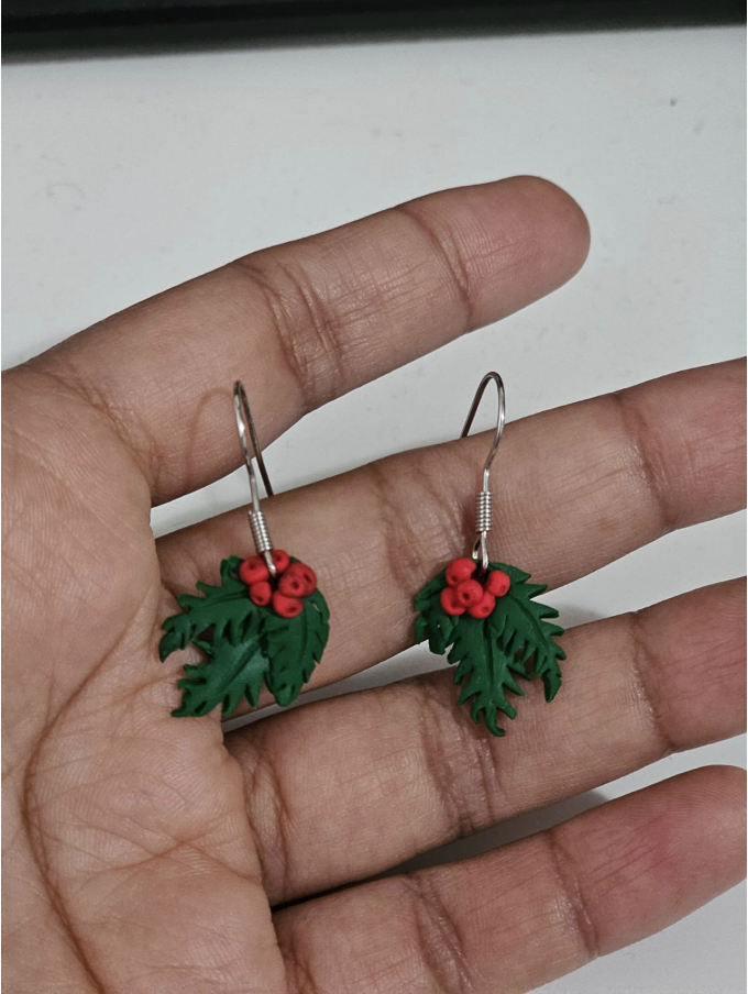 Christmas themed earrings (handle with care) - Image 2